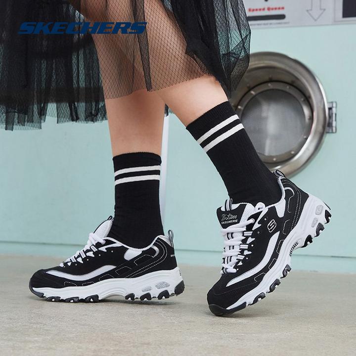 【经典款】斯凯奇冬黑白熊猫鞋商场同款女款增高老爹鞋阔腿裤必备鞋