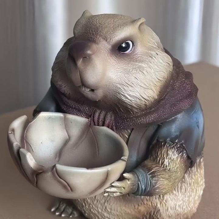 土拨鼠包邮干饭人灰膜周边摆件GK手办动漫模型礼物