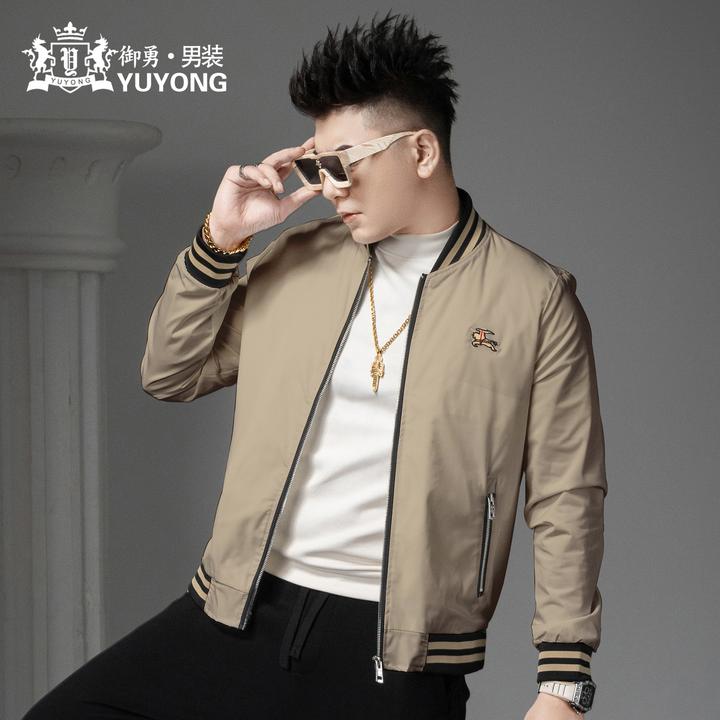欧货男士潮牌刺绣休闲外套2025新款秋季潮流防风上衣棒球领夹克男