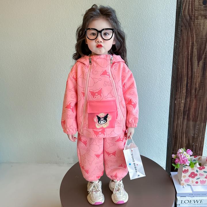 女童套装2025新款春季女孩韩版洋气时髦休闲运动两件套女宝宝春装