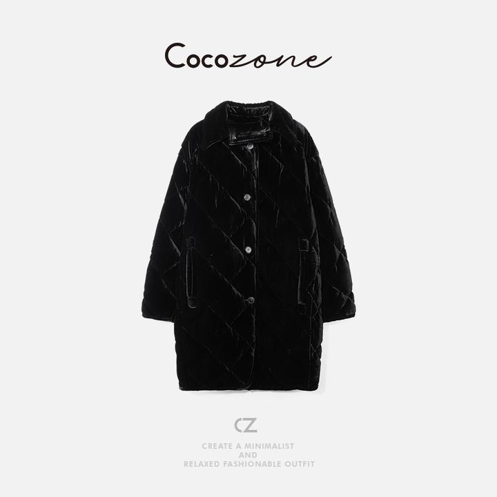 COCO ZONE 刘一一“慕尼丝绒”90白鹅绒翻领鹅绒服 CD2A2548