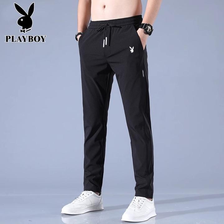 花花公子冰丝裤男士夏季薄款裤子2025新款休闲男裤弹力百搭长裤潮