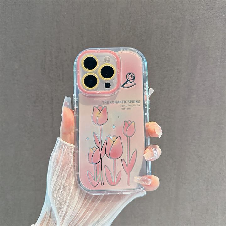 镜面郁金香适用苹果15手机壳（华为oppo小米vivo）iphone14/13pro女