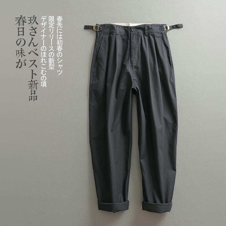 【见川】春季夏季轻奢高支棉亚麻薄款水洗棉微阔男士网红款衣服