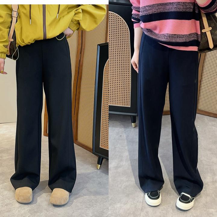 【欧加粒粒】韩版黑色垂感弯刀休闲裤新款小个子百搭显瘦 KX25502