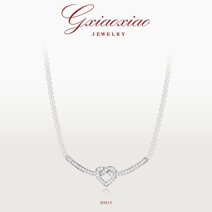 G XIAOXIAO 镀K金 时尚轻奢气质百搭镶嵌爱心项链 B3X15