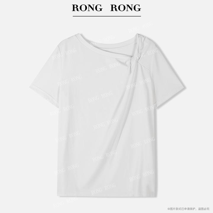 溶溶【冰感姿夏】RONGRONG 莱赛尔手工立裁宽松显瘦短袖T恤25C8170