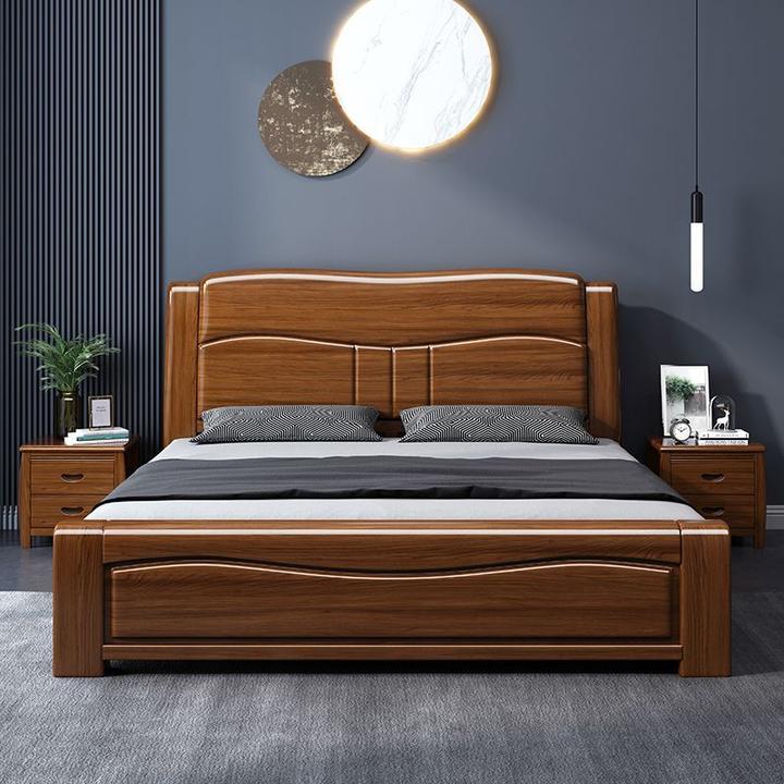 [小扬哥推荐]金丝胡桃木实木床现代中式1.5/1.8米气压储物大床主