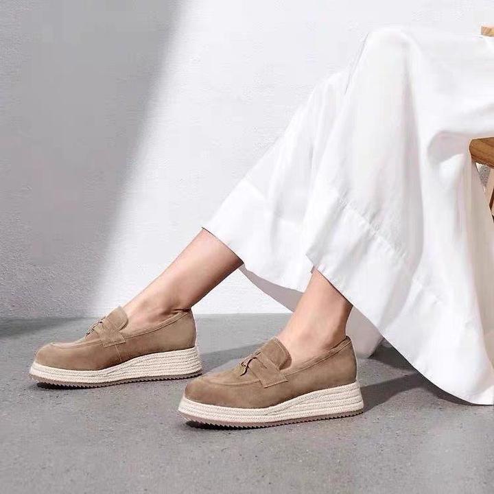 【香港轻奢Sakurano&樱央】2025春夏新款渔夫鞋乐福鞋松糕麻编厚