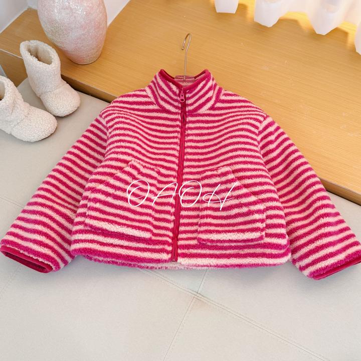 OAOH冬季女中大童棉服儿童卡通可爱棉袄羔羔毛夹棉棉衣W8653