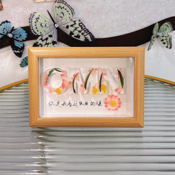 diy手工滴胶字母相框摆件办公室床头装饰七夕情人节创意生日礼物