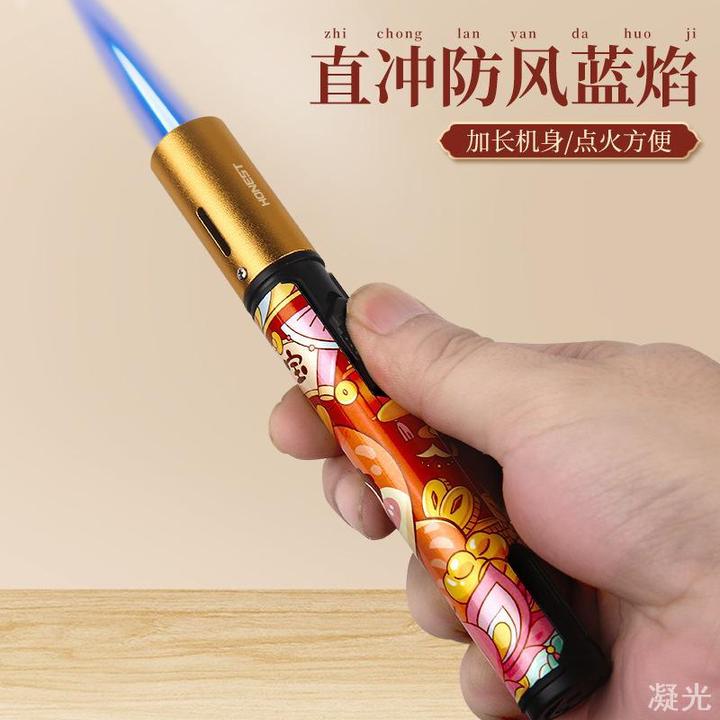 蛇年直冲防风打火机充气长手柄点鞭炮烟花艾灸雪茄喷枪户外点火器