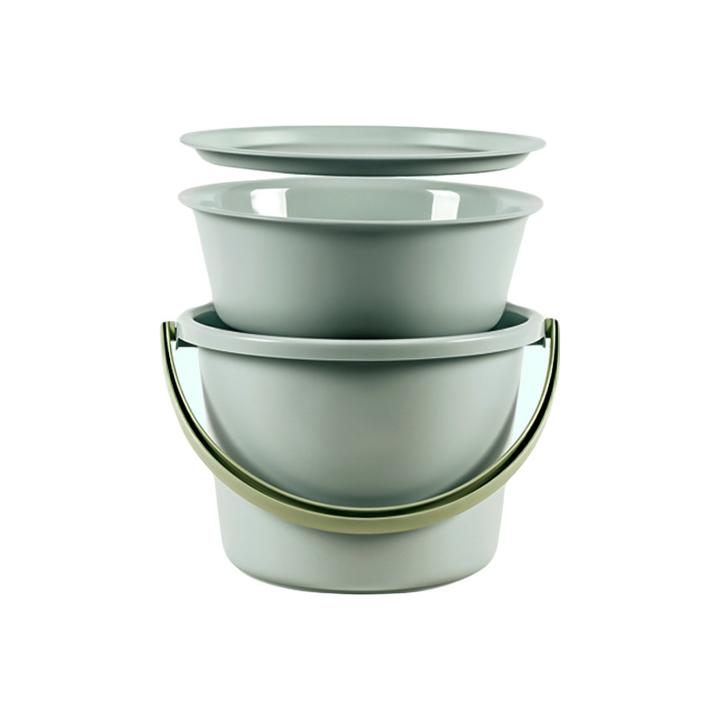 学生宿舍水桶储水桶塑料桶大号脸盆三件套带盖子家用手提水桶简约