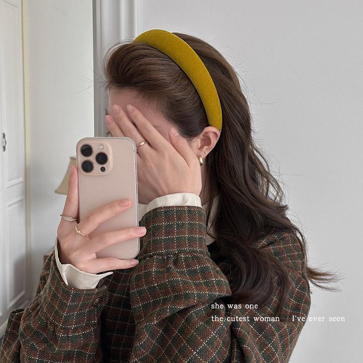 秋冬复古彩色丝绒高颅顶宽边发箍女款2025新款显脸小洗脸压发头箍