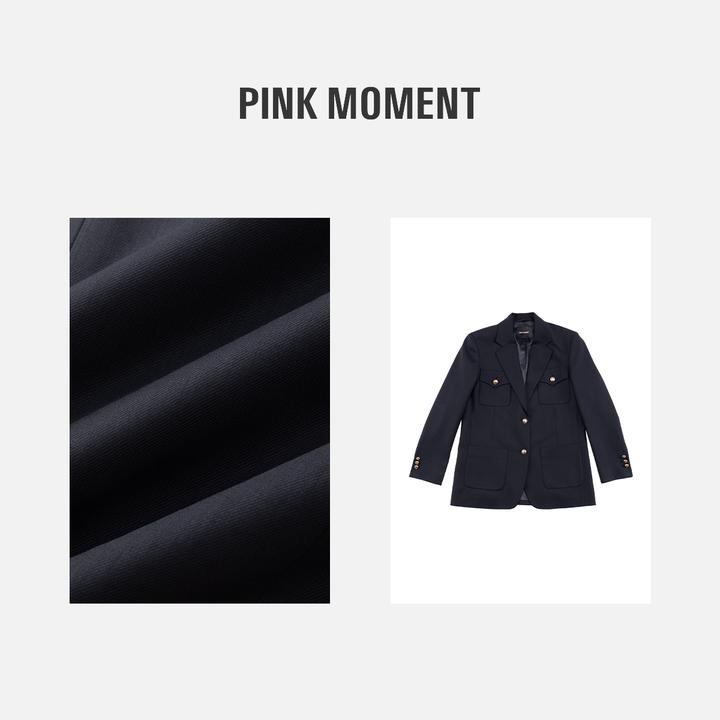 PM王囡囡 “藏蓝酷姐” 藏蓝色翻领大口袋西装外套 ND1A0082