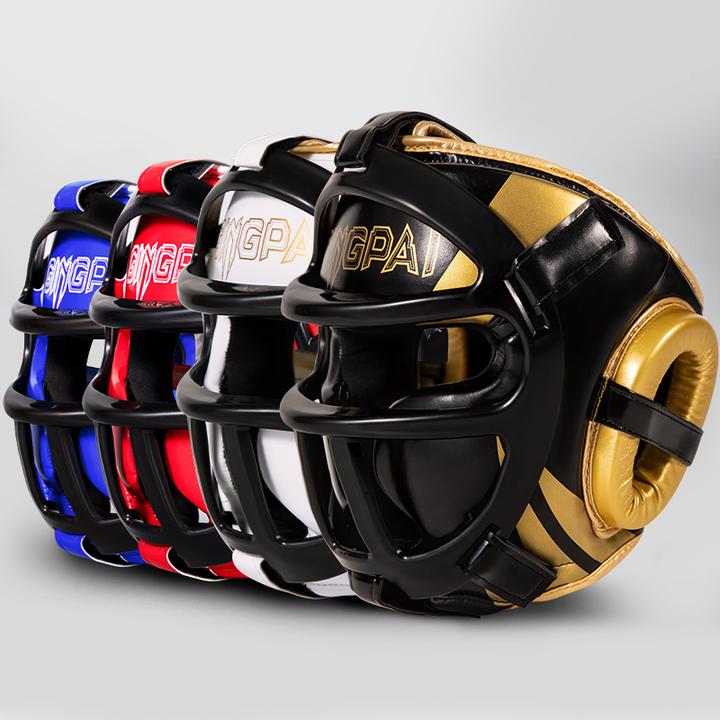 拳击头盔儿童散打搏击面罩护头套成人泰拳跆拳道帽子训练男女护具