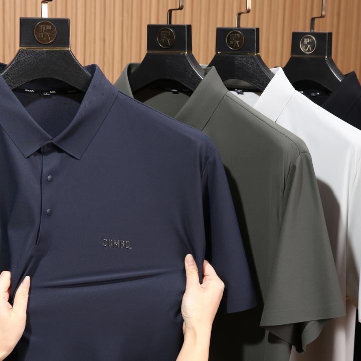 combo/康博专供大码男士高弹力全无痕透气清爽亲肤翻领短袖Polo衫