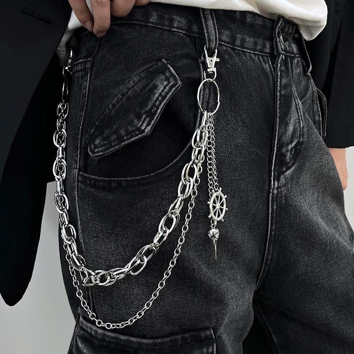 裤链新款皮带装饰链条朋克链子腰带男女挂配饰小众腰链搭嘻哈裤子
