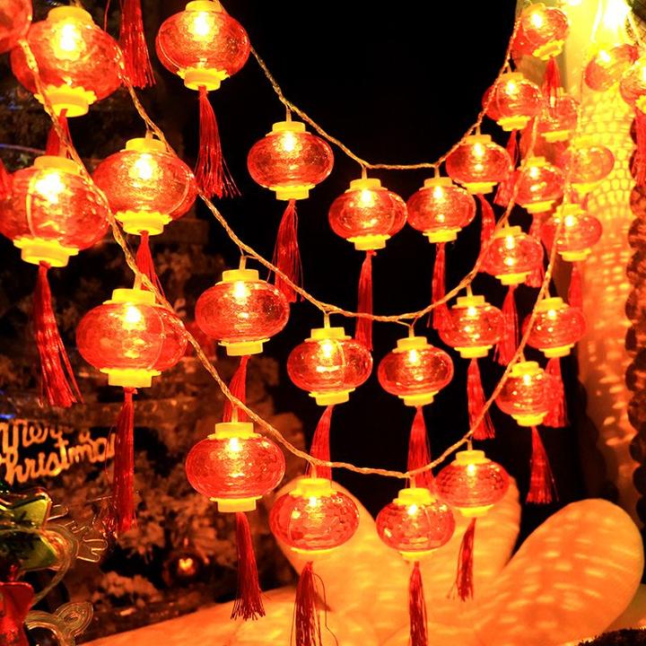 农村院子室外红灯笼过年彩灯闪灯房间七彩氛围灯彩灯氛围灯