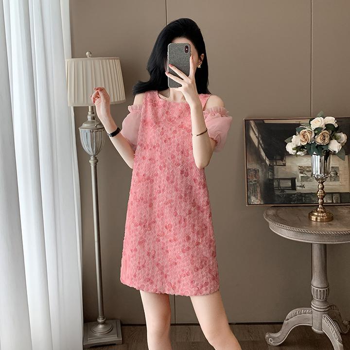 夏季宽松名媛轻奢粉色甜美裙子气质显瘦高级感女装小香风连衣裙女