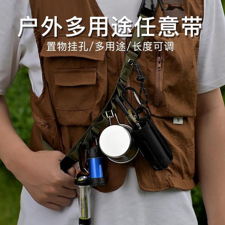 新款户外战术挂带背带露营野营拓展带挂灯背包配件斜跨绳易拉扣