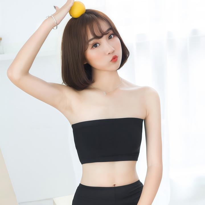 夏季薄款冰丝无肩带内衣抹胸防走光内搭裹胸外穿美背文胸防滑聚拢