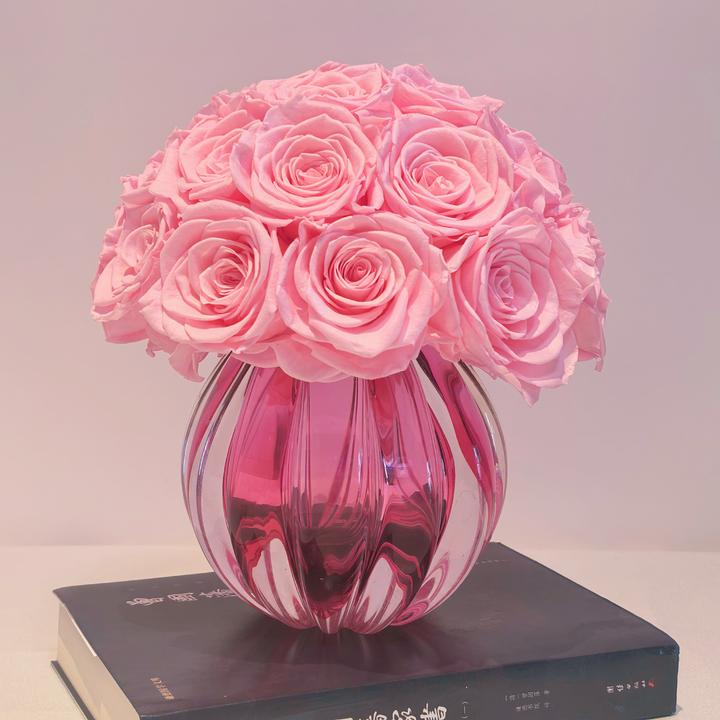EDO手工琉璃永生花玫瑰花家居花摆件送女友新婚乔迁轻奢家居装饰