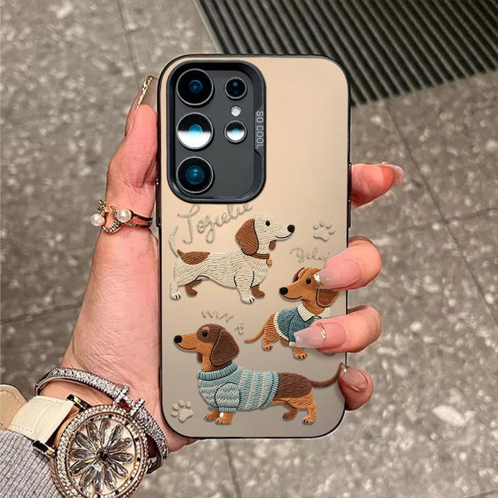 毛衣狗狗适用三星s30手机壳s25新款s24磨砂彩银S23fe防摔s22外壳