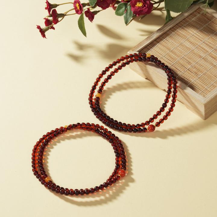 【云上】血珀DIY多圈手串-多样性发其一-4.5mm-DS64315（甄选）