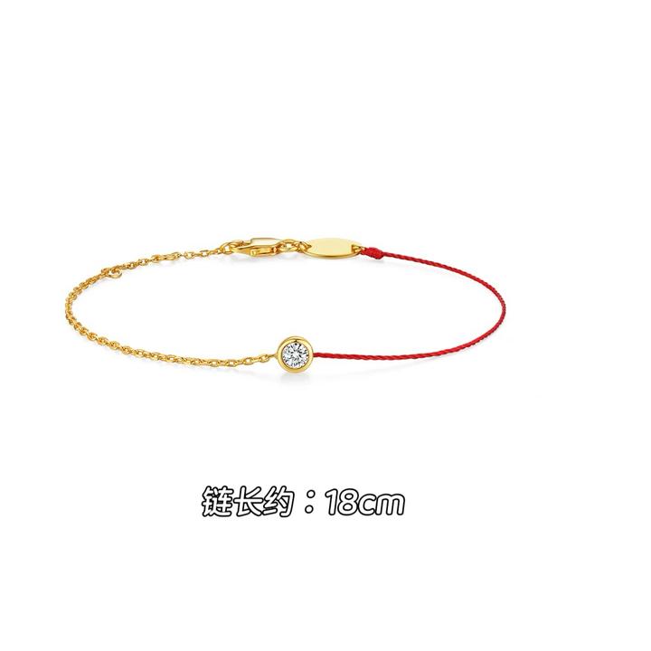 钛钢锆石手链 SL-09法式经典时尚半绳半链红绳手链