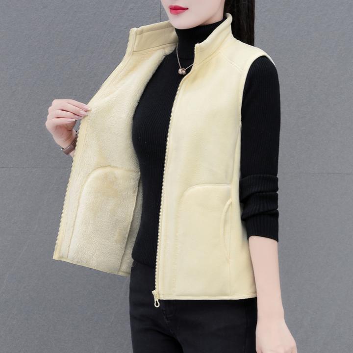 双面穿摇粒绒马甲背心女2025秋冬装新款加绒加厚马夹外穿外搭坎肩