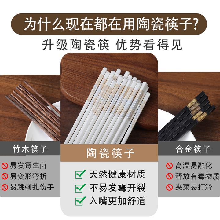 景德镇陶瓷筷子耐高温优质抗菌易清洗2025年正品新款家用防霉高档