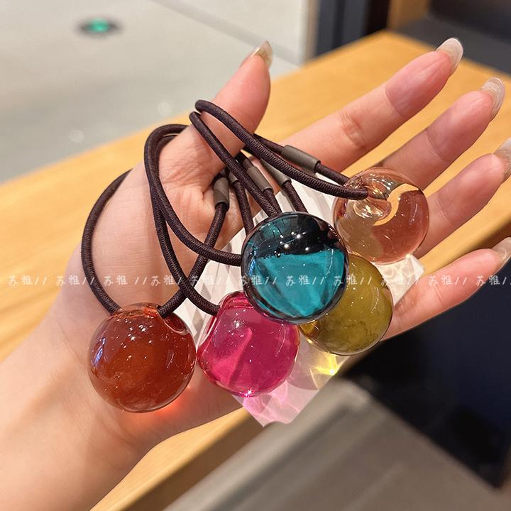 气质少女新款果冻球发圈头绳发饰小众可爱日韩风合金质感约简日常