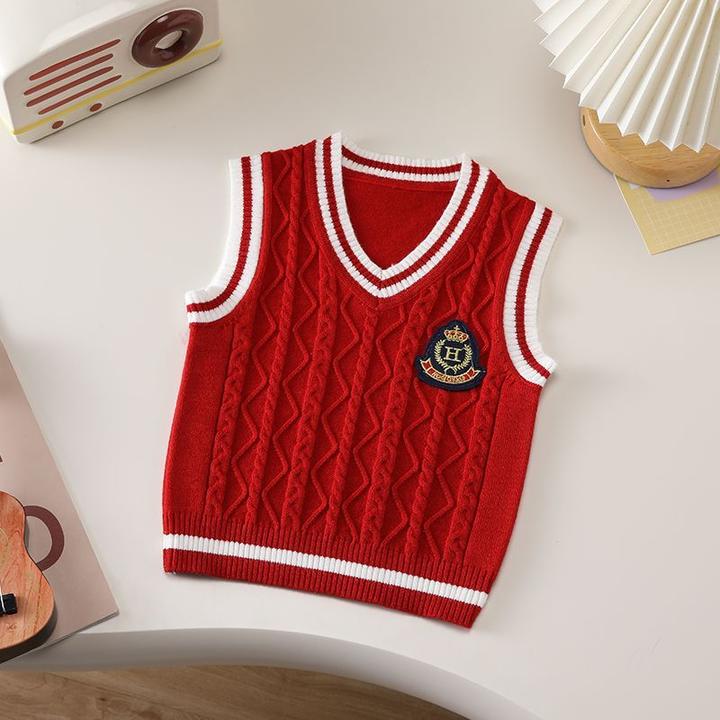 婴儿外出小马甲衣服冬季潮流男童儿童针织马甲保暖婴幼儿帅气毛衣