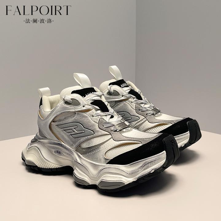 FALPOIRT厚底增高老爹鞋女复古ins潮秋季网面透气休闲运动鞋情侣