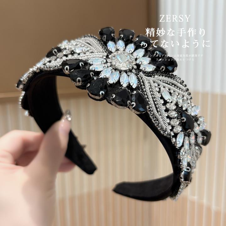 巴洛克镶钻重工发箍女2025新款高级感洋气时尚头箍高颅顶外戴发卡