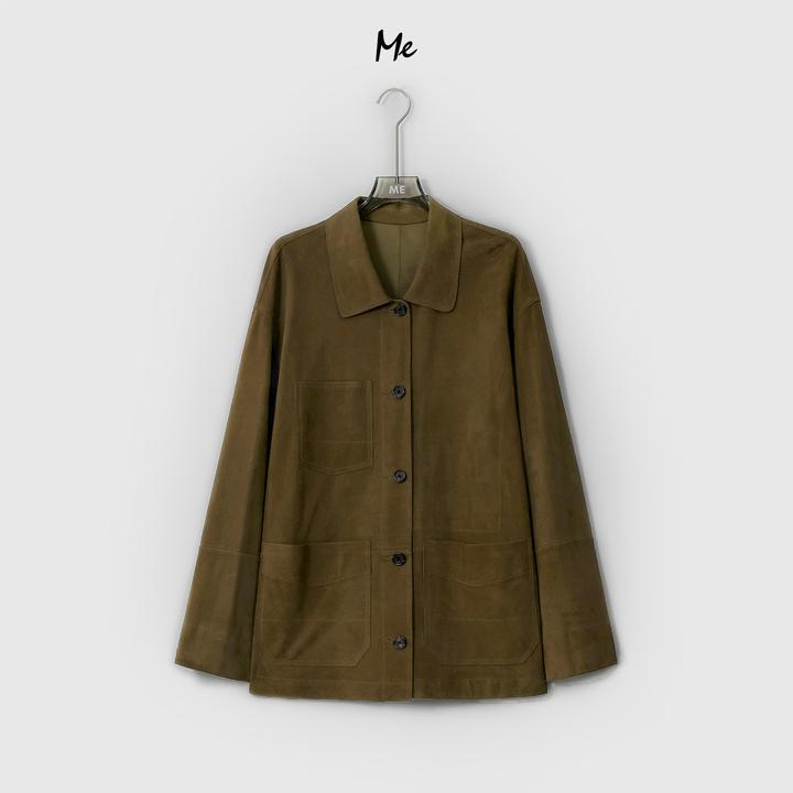 ME【工装棕榈皮衣】新西兰进口羊皮时尚百搭一手长皮衣MESA0048