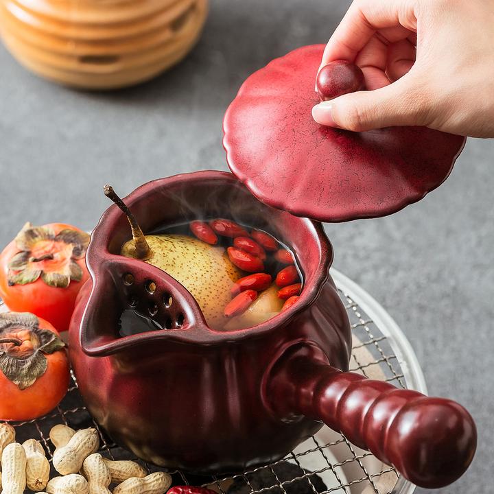 德化2025年新款中式复古的耐高温围炉煮茶创意南瓜陶瓷侧把煮茶壶