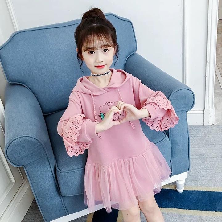 戴维贝拉优选2025新款女童春季洋气连衣裙卫衣裙儿童3-15岁7网红8