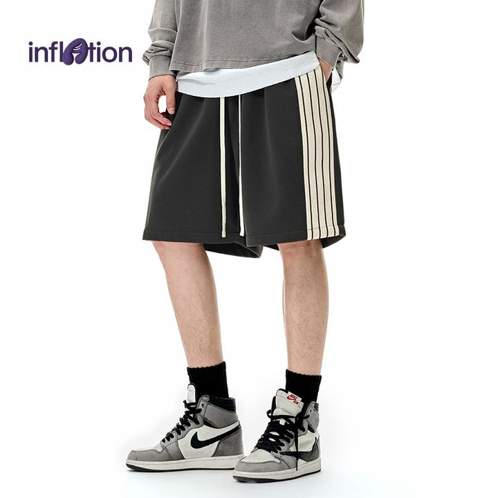 膨胀潮牌美式休闲卫裤2025年春夏新品撞色条纹运动FOG短裤五分裤