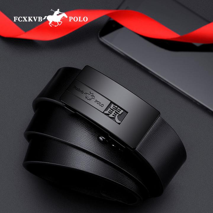 保罗十二生肖真皮男士皮带男款腰带百搭自动扣年轻人商务裤腰带