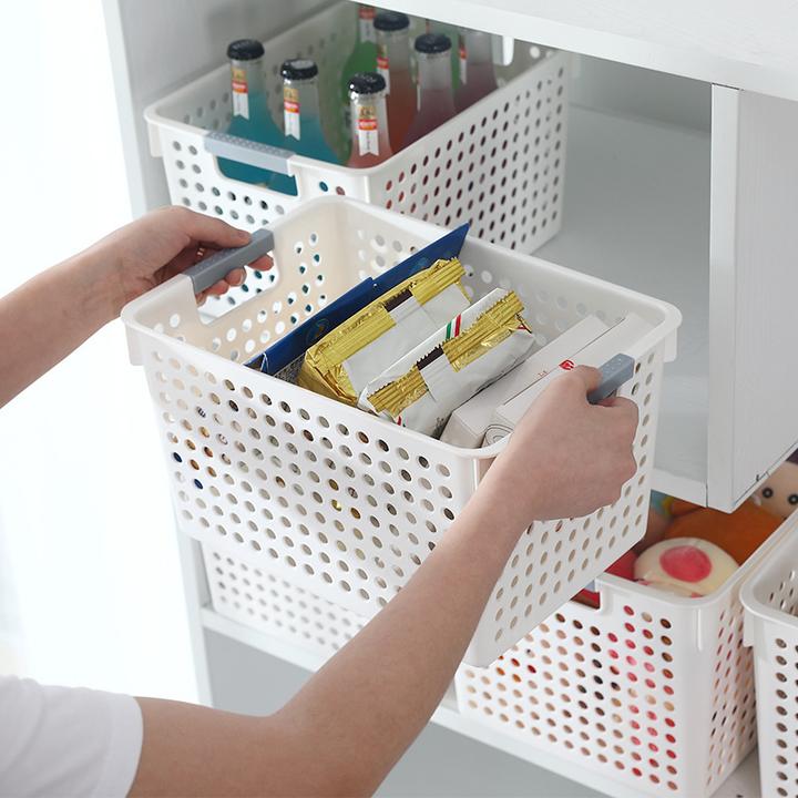 收纳筐加厚可手提洗菜零食杂物收纳盒桌面水果蔬菜篮子厨房收纳框