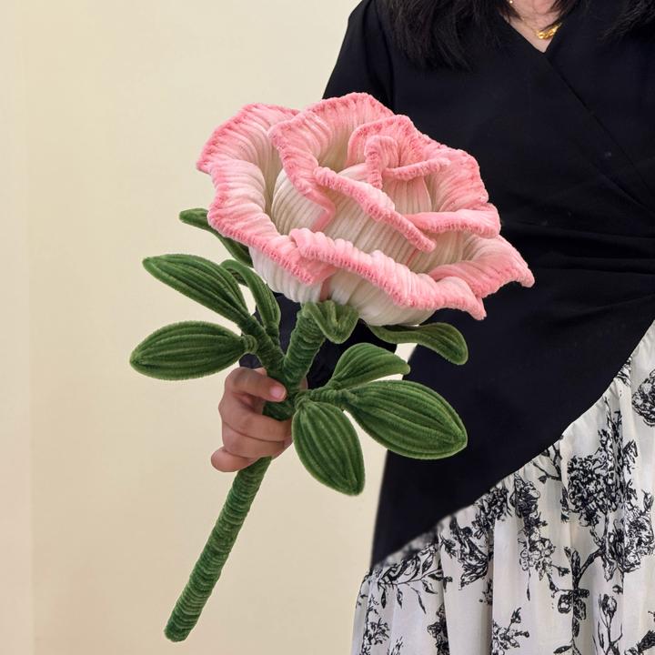巨型渐变艾莎玫瑰花扭扭棒diy手工编织材料包自制永生花礼物