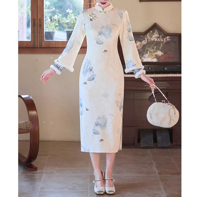 2025新款改良旗袍冬款加绒加厚年轻款日常连衣裙气质新中式国风女