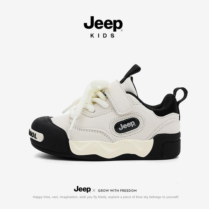 jeep儿童板鞋男童鞋子2025新款秋季学生皮面小白鞋女童户外运动鞋