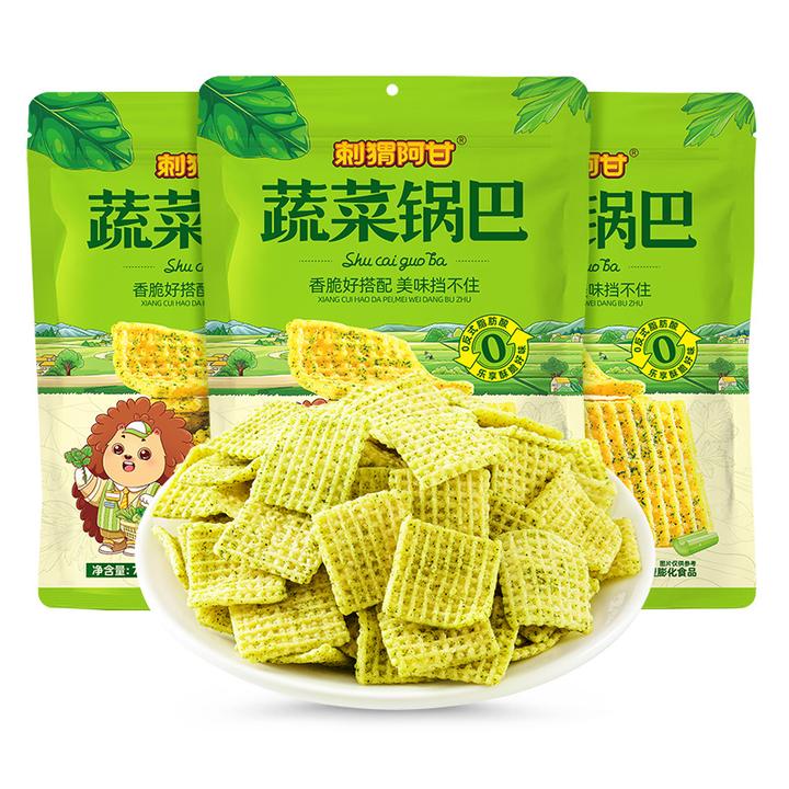 刺猬阿甘蔬菜锅巴 香菜菠菜芹菜青梗菜 香脆解馋粗粮零食小吃