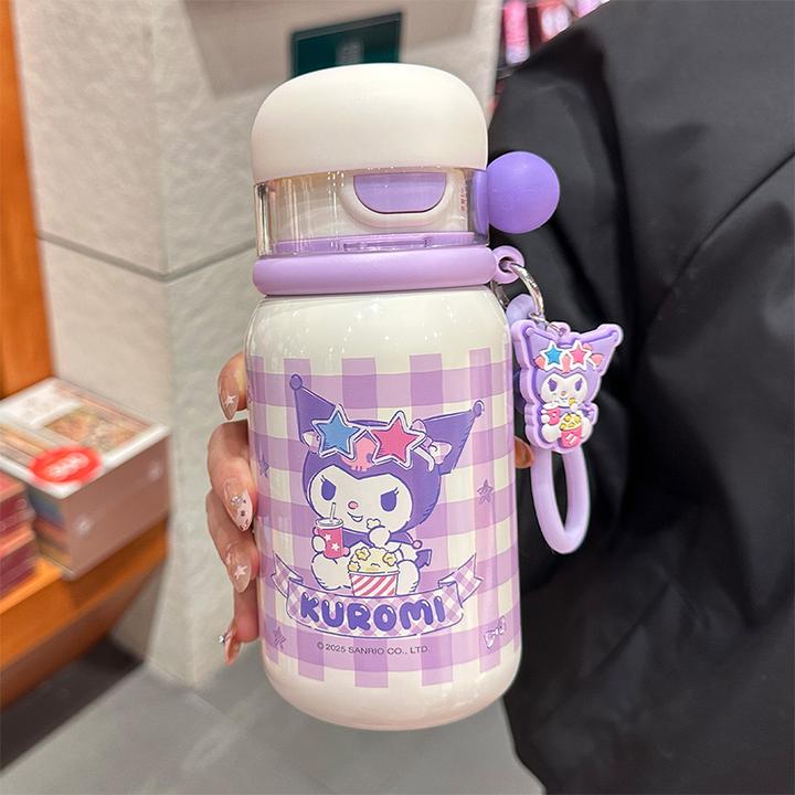 三丽鸥库洛米儿童保温杯女生冬季高颜值吸管杯学生带盖水杯子便携