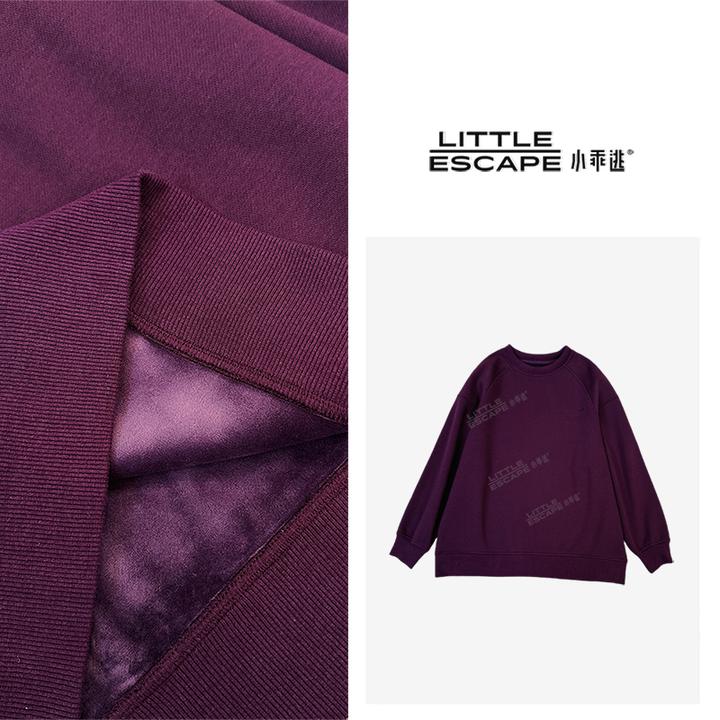 小乖逃X五色！加绒黑色玫红紫色红色卫衣LI刺绣椭圆潮流卫衣S24185