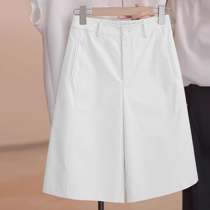 拉夏贝尔阔腿裤女薄款2025夏季新款今年流行显瘦宽松垂坠感五分裤