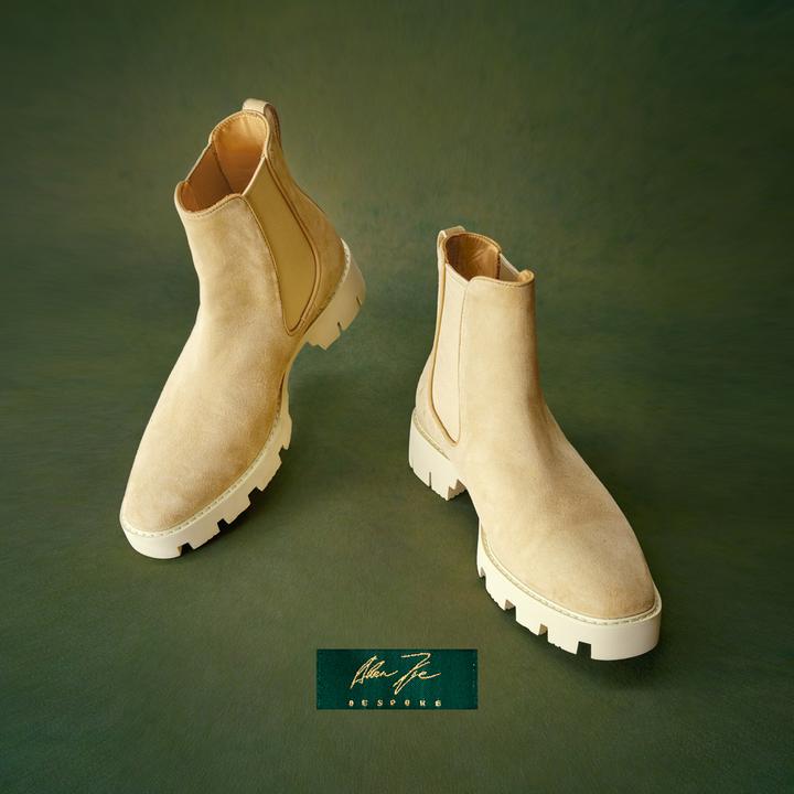 旷野切尔西靴三代增高秋冬男士百搭英伦风休闲复古麂皮中帮靴子